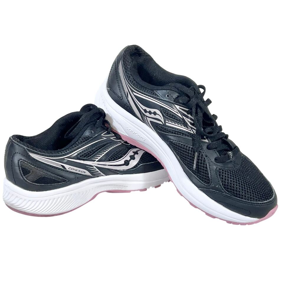 Saucony Cohesion 14 Athletic Running Shoes Women 9 Black Pink Used